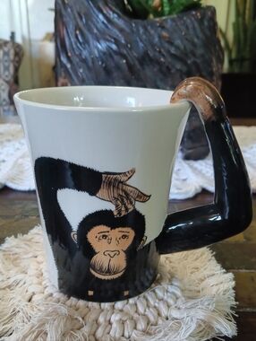 Vintage Pier 1 Imports Chimpanzee Coffee Mug
